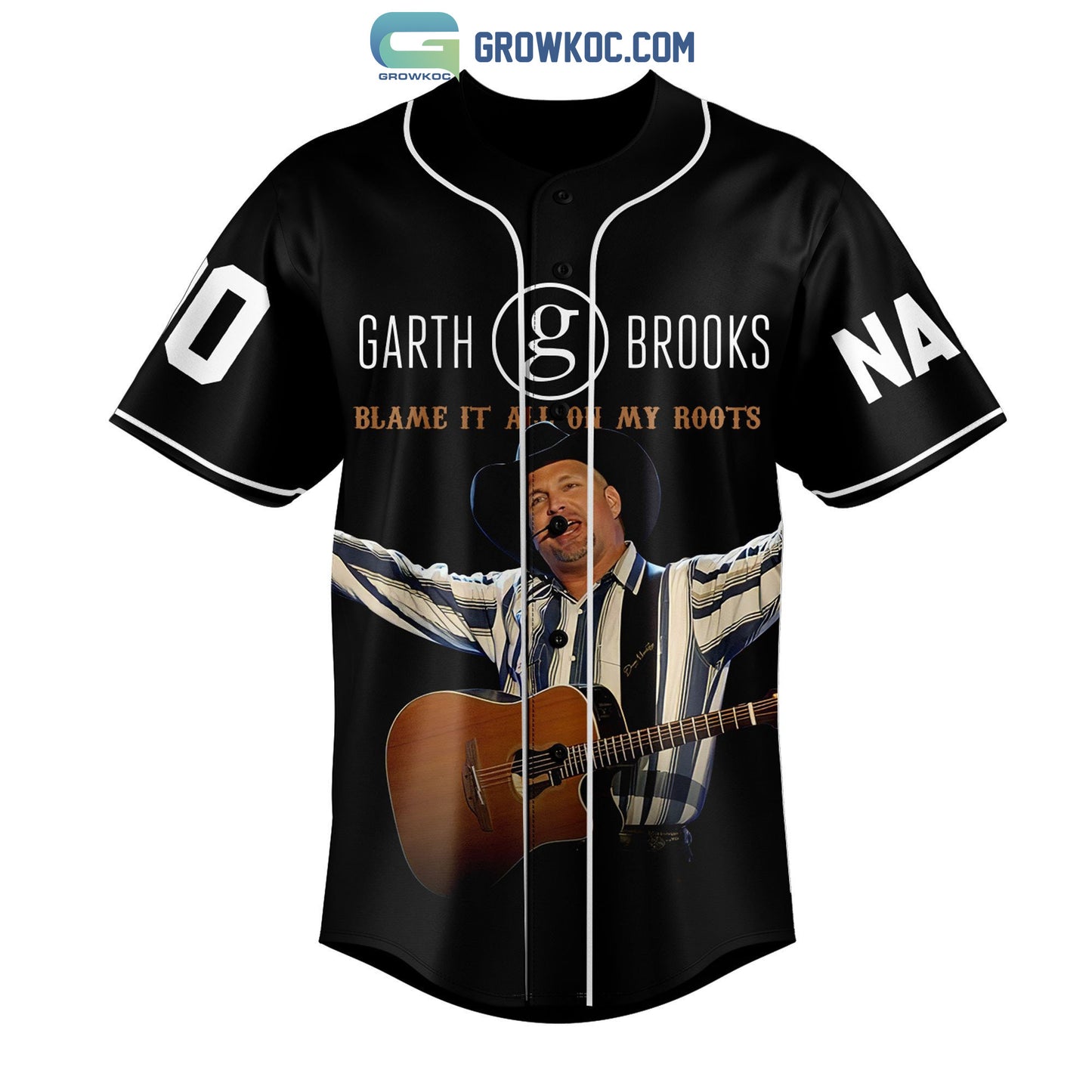 Garth Brooks Blame It All On My Roots Personalized Baseball Jersey