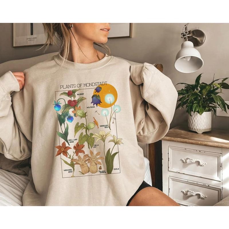 Gen Impact Flower Sweater, Genshin Merch, Mondstadt Flowers Shirt, Genshin Sweatshirt, Video Game Shirt, Anime...