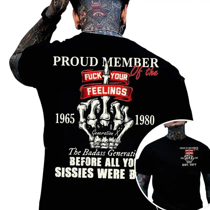 Gen X 1965-1980 T-Shirt, 100% Cotton, Casual Short Sleeve, USA Flag Graphics, Machine Washable, Long Wear, Suitable for...