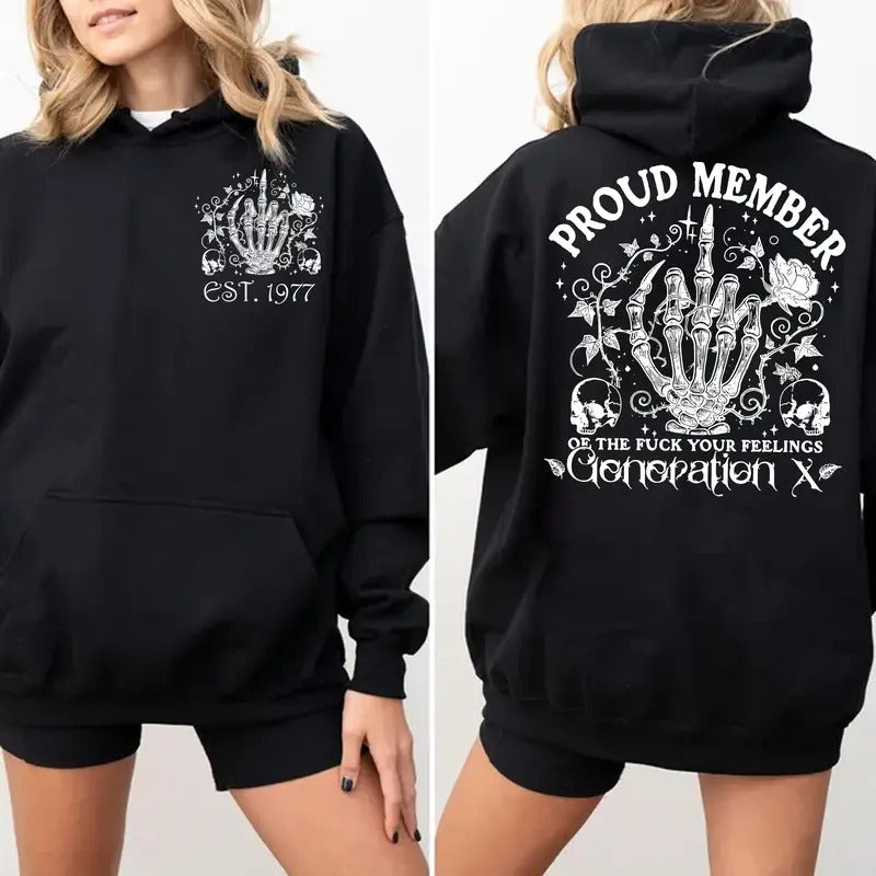 Gen X Custom Year New Version Badass Generation Hoodie, Custom Year Of Birth Shirt, Generation X Hoodie