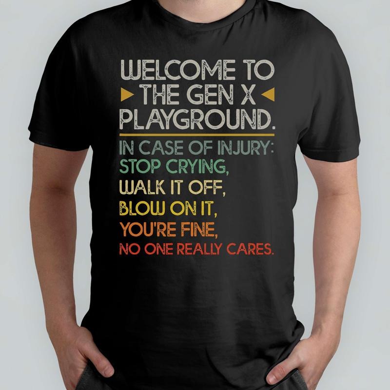 Gen X Playground Rules Shirt Retro 80s 90s Tee Funny Gen X Shirt Nostalgic Playground Rules Old School Shirt  T-shirt,...