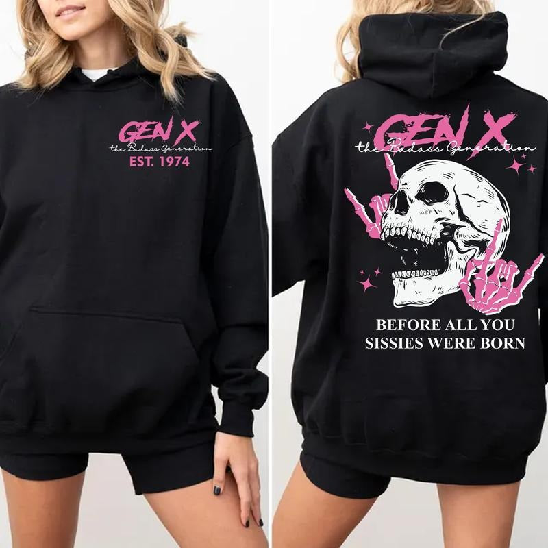 Generation X Custom Year Badass Generation T-shirt Custom Year Of Birth Hoodie Generation X Sweatshirt - 100% Cotton Top...