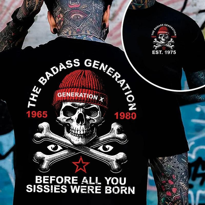 Generation X Custom Year Badass Generation T-shirt, Gen X FAFOT Shirt- 100% Cotton Top Unisex Comfort Womenswear...