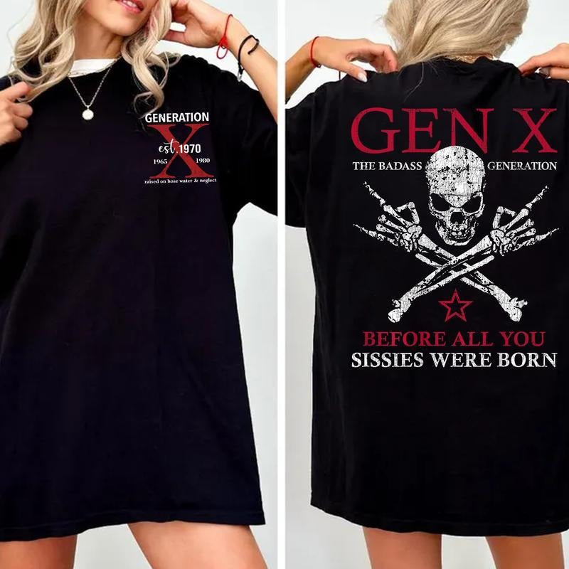 Generation X Custom Year Badass T-shirt - Black Unisex Comfort Top