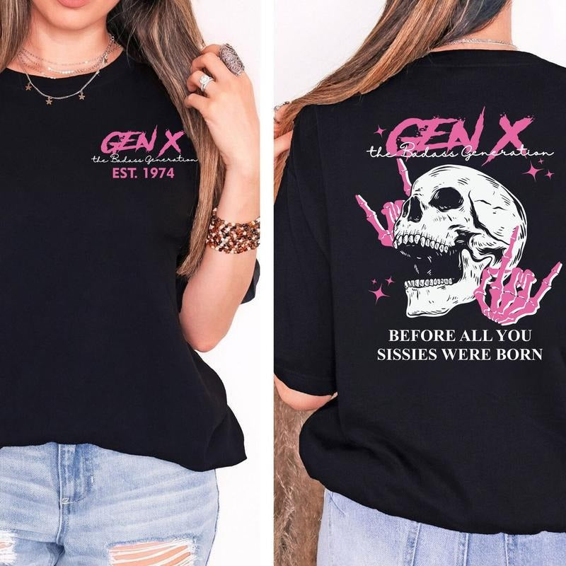 Generation X Custom Year Badass T-shirt - Stylish Black Unisex Tee