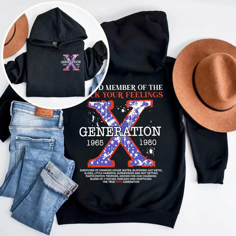 Generation X Statement Hoodie _ Proud Gen X Apparel T-Shirts, Sweatshirt | WearSparks.com