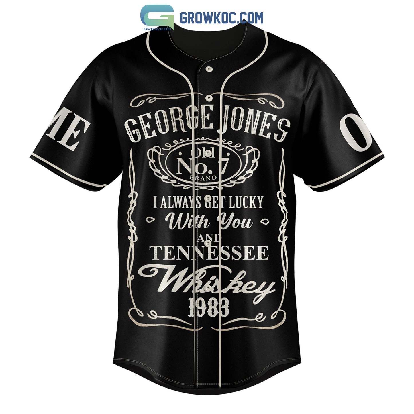 George Jones Tennessee Whiskey Personalized Baseball Jersey