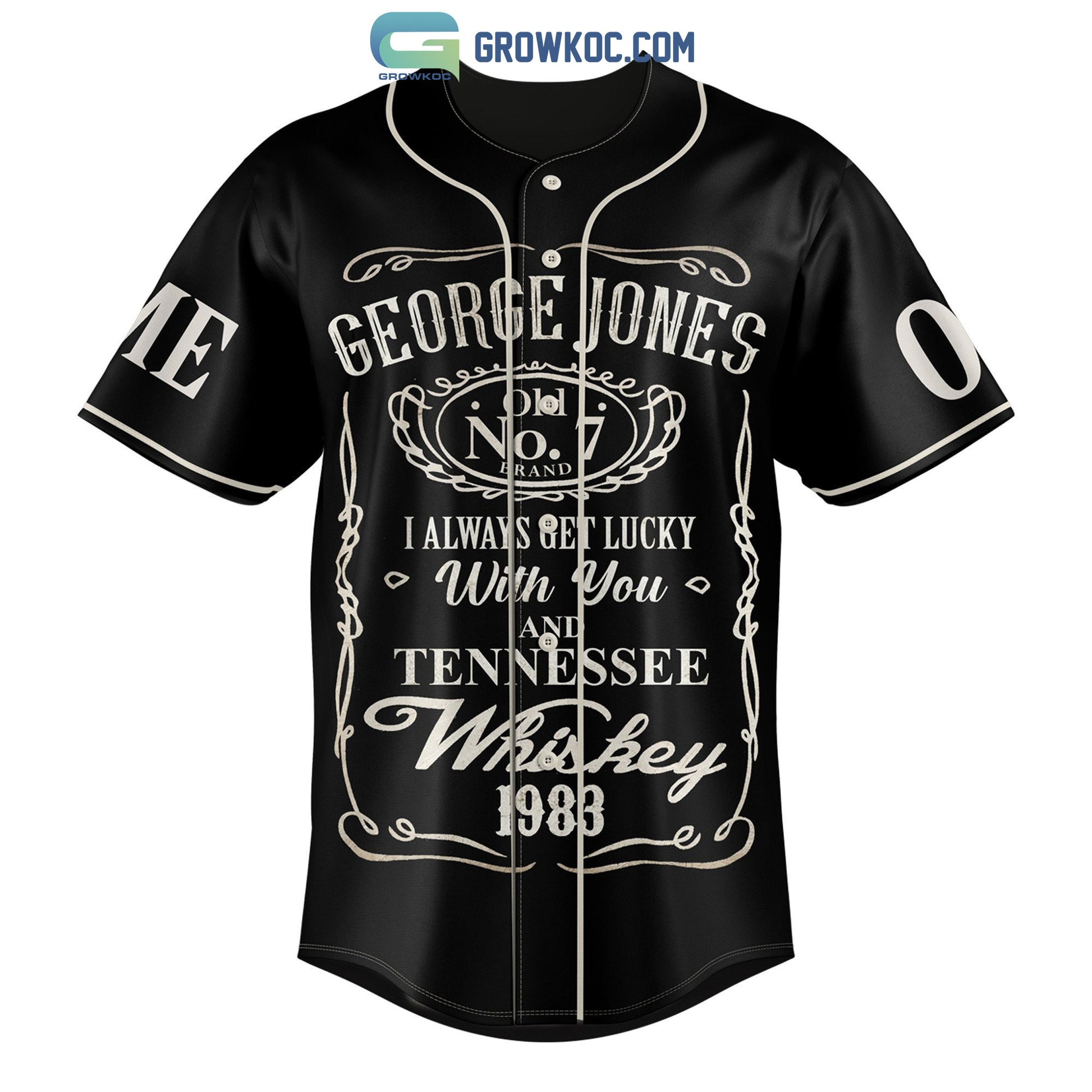 George Jones Tennessee Whiskey Personalized Baseball Jersey
