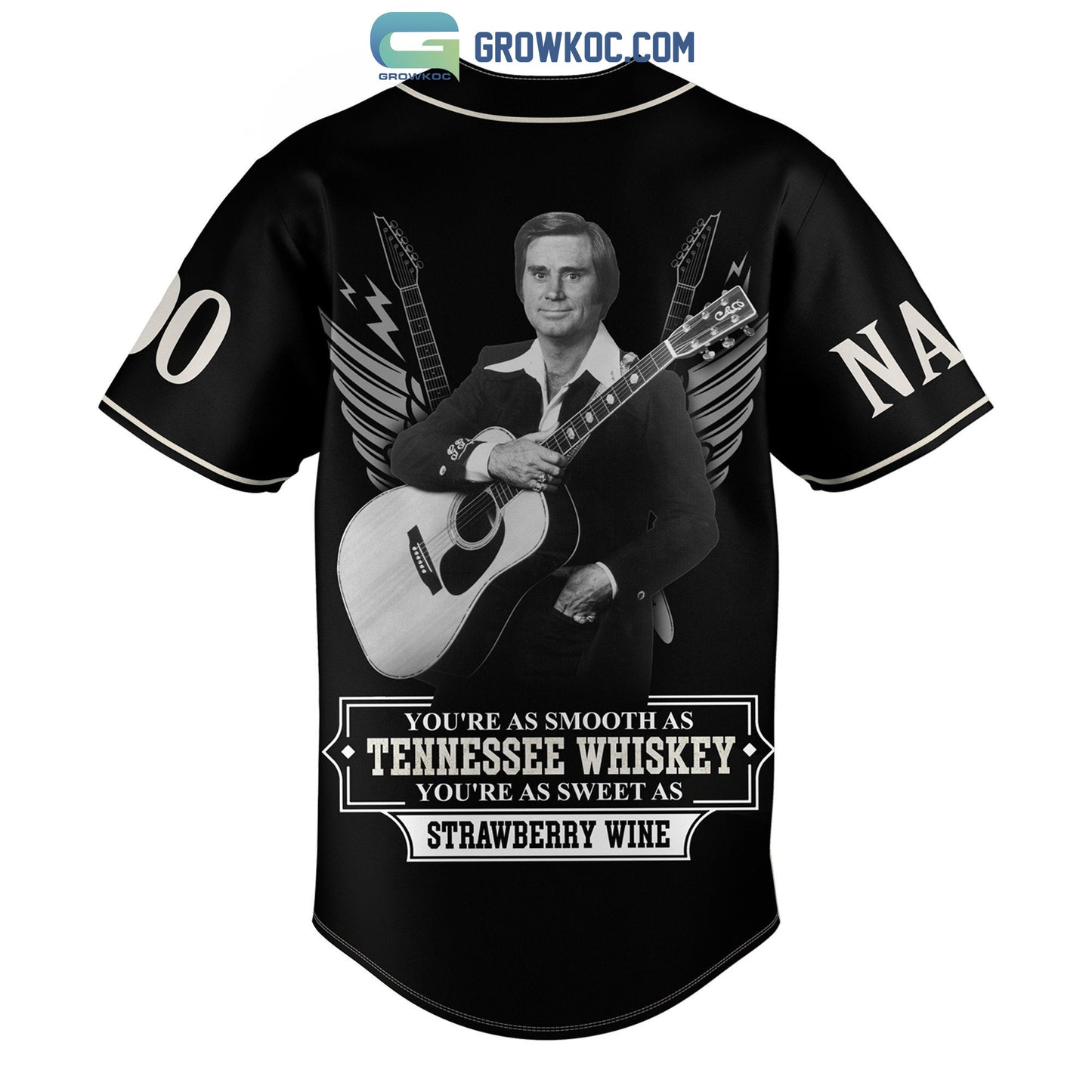 George Jones Tennessee Whiskey Personalized Baseball Jersey
