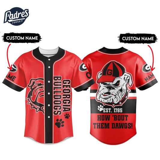 Georgia Bulldogs Est 1785 Custom Baseball Jersey - Padres Jersey Oasis: Elevate Your Baseball Style Game... (Image 1)