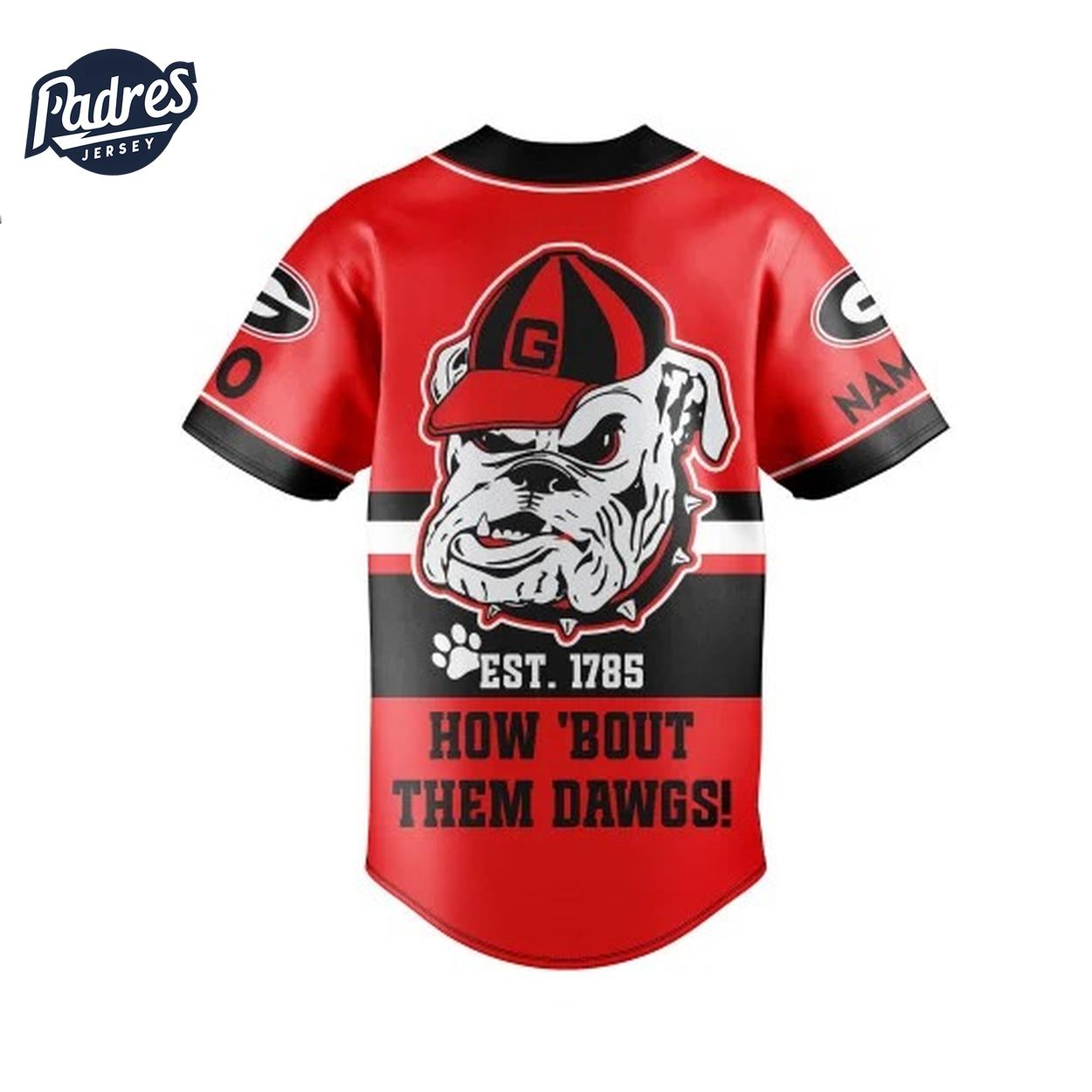 Georgia Bulldogs Est 1785 Custom Baseball Jersey - Padres Jersey Oasis: Elevate Your Baseball Style Game... (Image 3)