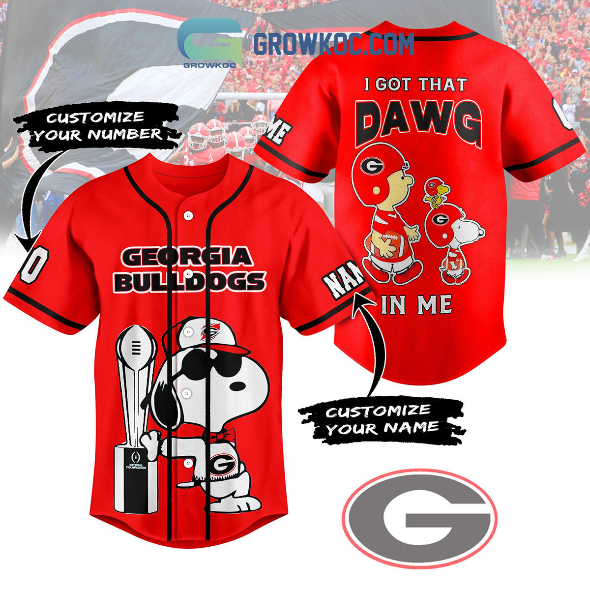 Georgia Bulldogs I Got That Dawg In My Personalized Baseball Jersey