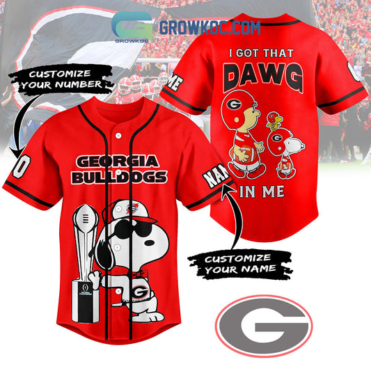 Georgia Bulldogs I Got That Dawg In My Personalized Baseball Jersey