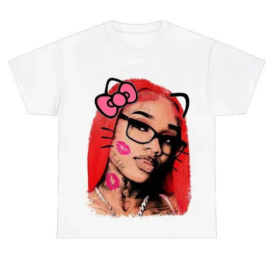 Get It Sexyy Kitty Big Face T-Shirt "Lips" Tee Cotton Fabric Hoodie, Sweatshirt | WearSparks.com