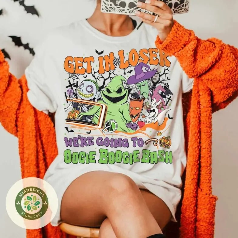 Get in Loser We're going to Oogie Boogie Bash shirt, Oogie Boogie man Lock Shock Barrel land Halloween party shirt,...