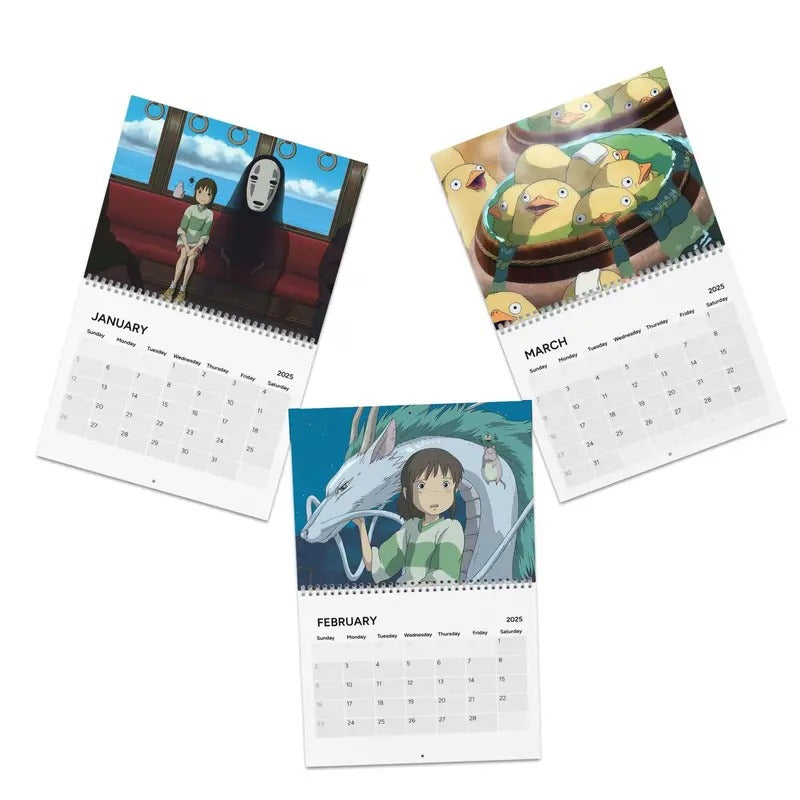 Ghibli 2025 Wall Calendar featuring Ponyo, Spirited Away, Arrietty, and more, Anime Calendar, Movie Calendar, Pop Culture...