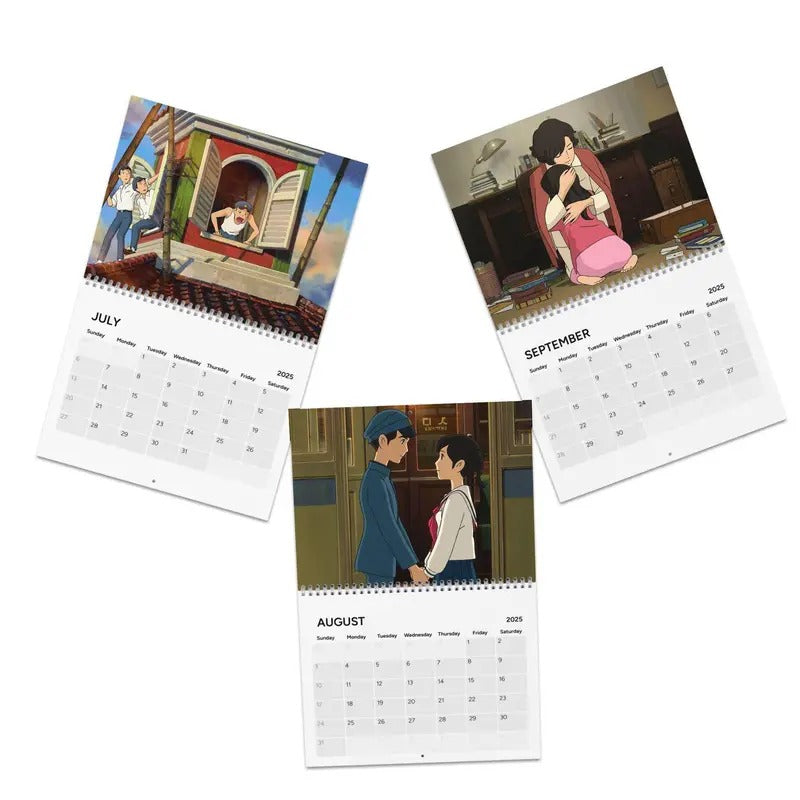 Ghibli 2025 Wall Calendar featuring Ponyo, Spirited Away, Arrietty, and more, Anime Calendar, Movie Calendar, Pop Culture...