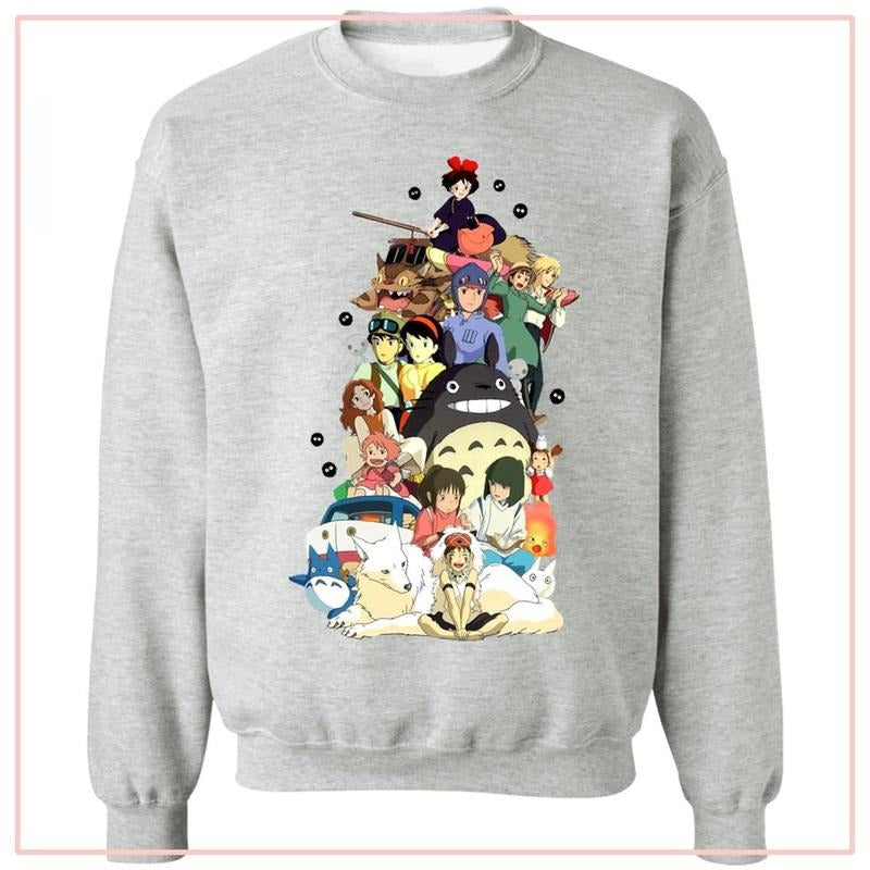 Ghibli Movie Characters Compilation Sweatshirt, Ghibli Studio Merch, Anime Shirt Hoodie | WearSparks.com