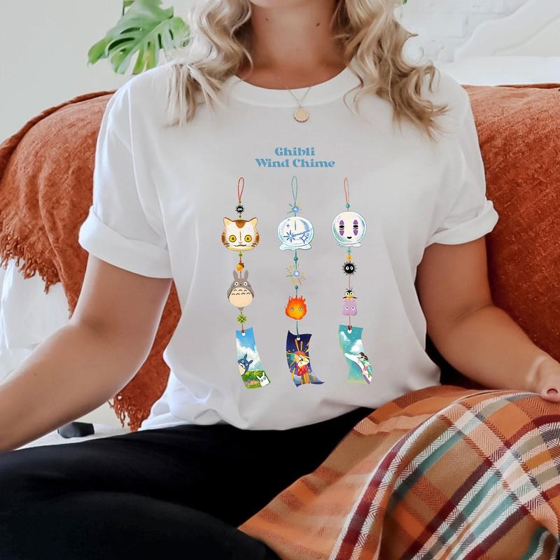 Ghibli Wind Chime Anime Lover Tshirt Crewneck Hoodie Comfort Cotton Sweatshirt | WearSparks.com