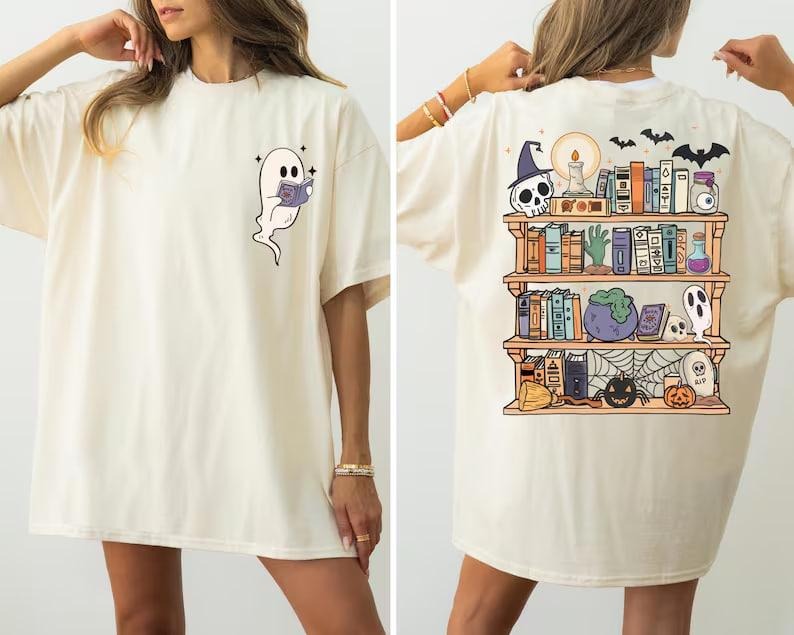 Ghost Book Reader Shirt, Reading Tee Book lover gift Reading enthusiast book shirt ghost reader tee literature lover, Boo...