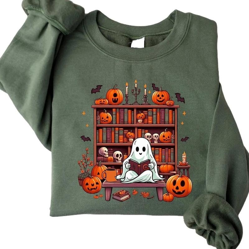 Ghost Book Reader Sweatshirt, Reading Tee, Book Lover Gifts, Reading Enthusiast Book Shirt, Boo Sweatshirt Hoodie