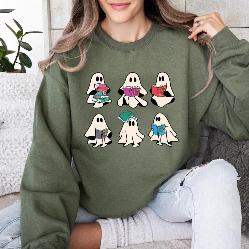 Ghost Book Sweatshirt, Halloween Book TShirt, Acotar Ghost Shirt, Bookish Ghost Sweatshirt, SJM Merch, Book Ghosts Shirt,...