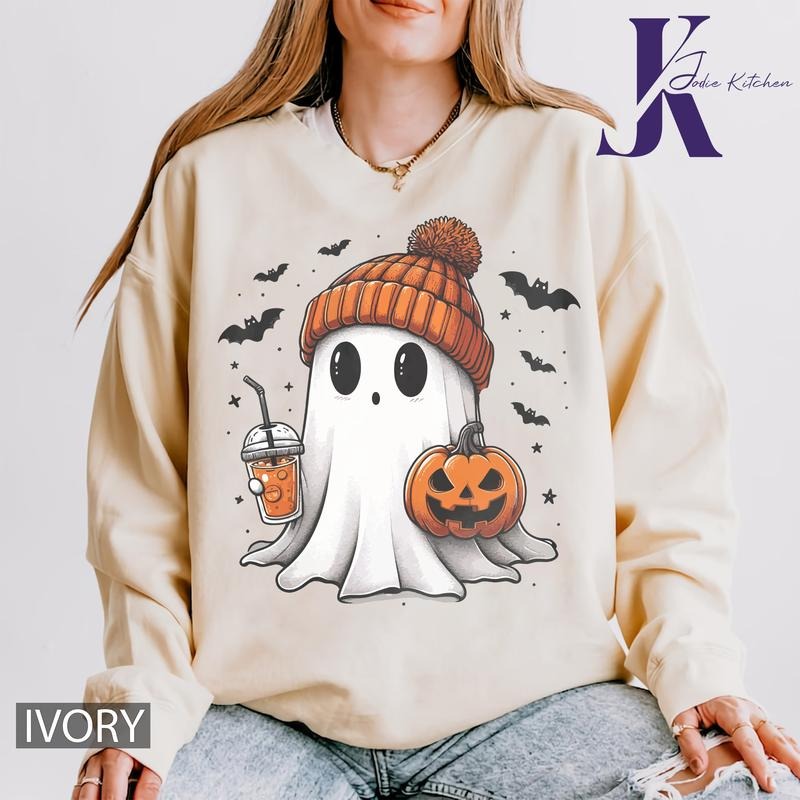 Ghost Halloween Shirt Crew, Cute Ghost Shirt, Womens Halloween Shirt, Cute Fall Shirt, Spooky Season Shirt, Gift For...