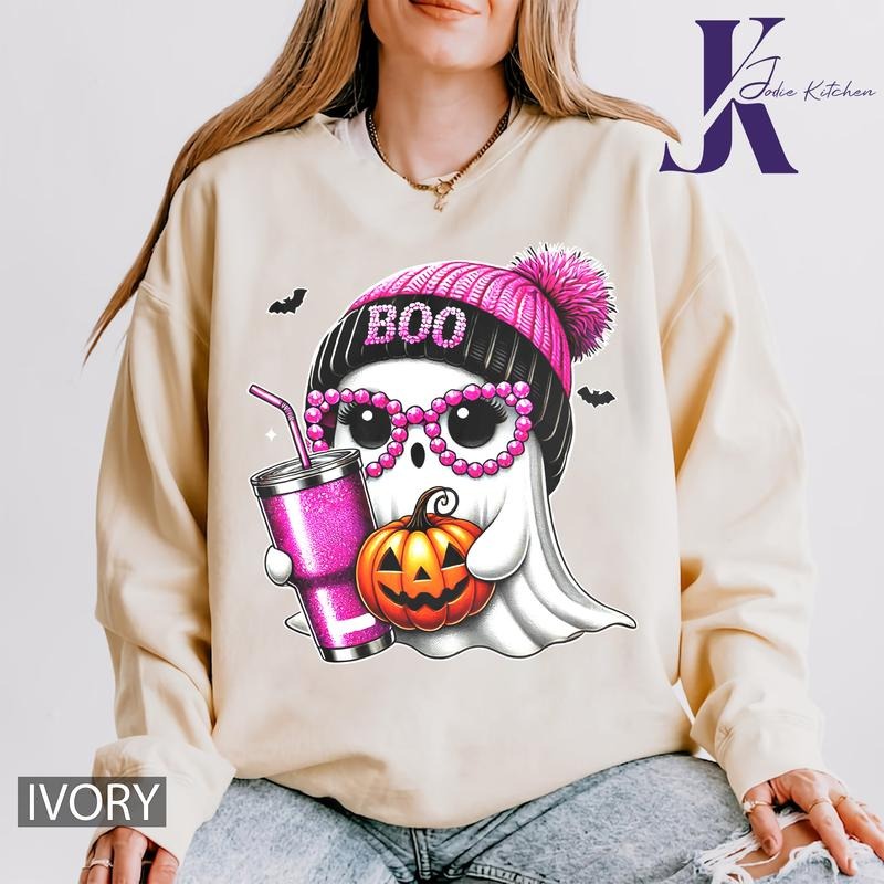 Ghost Halloween Shirt Crew, Cute Ghost Shirt, Womens Halloween Shirt, Cute Fall Shirt, Spooky Season Shirt, Gift For...