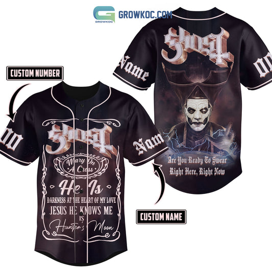 Ghost He Is Darkness At The Heart Of My Love Jesus He Knows Me Is Hunter’s Moon Personalized Baseball Jersey
