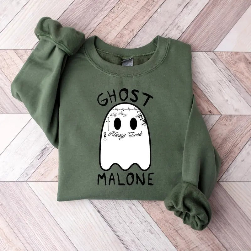 Ghost Malone Sweatshirt, Halloween Sweatshirt, Cute Ghost Sweat, Funny Halloween Crewneck, Stay Spooky T-Shirts, Hoodie