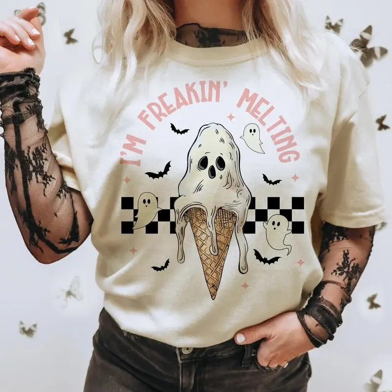 Ghost Melting Graphic Tee Hoodie, Sweatshirt | WearSparks.com
