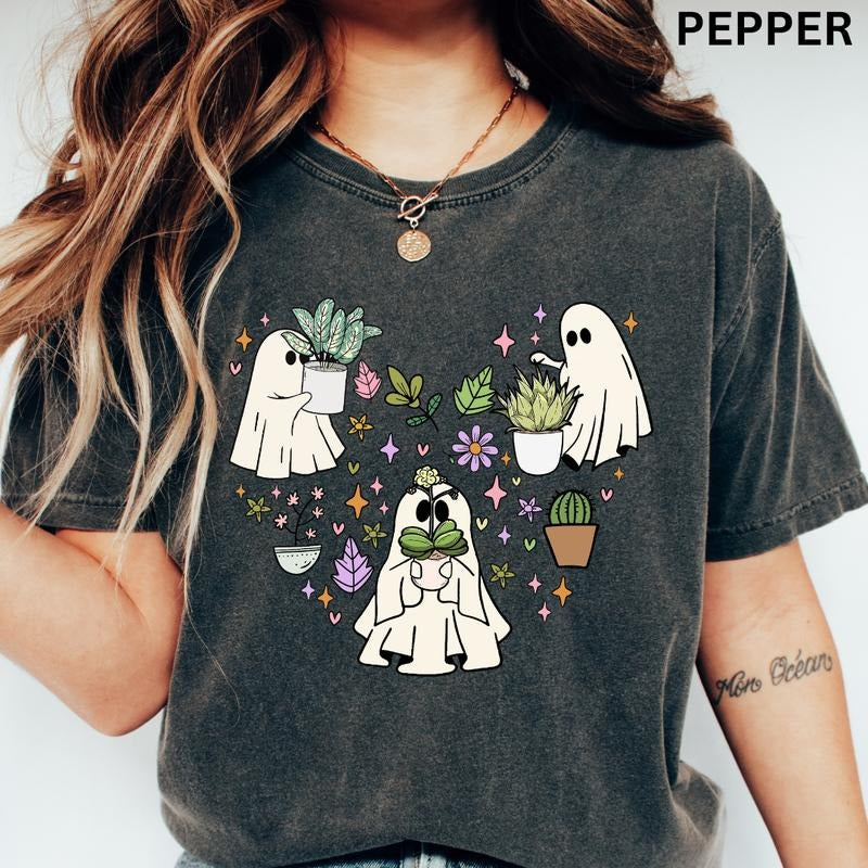 Ghost Plant Heart Halloween Shirt