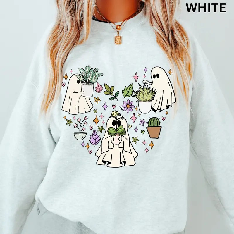 Ghost Plant Heart Halloween Sweatshirt - Unisex Apparel Relaxed Fit Printed In The USA Clothing Womenswear Casual Comfort...