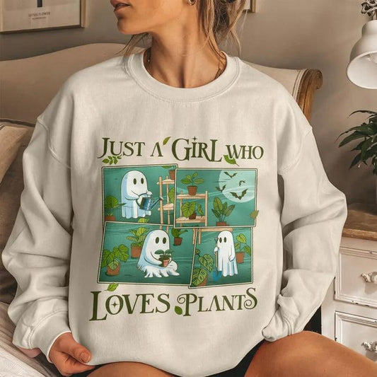 Ghost Plant Lady Sweatshirt, Ghost Plant Shirt, Halloween Plants Shirt, Halloween Ghost Shirt, Halloween Gift for Plant...