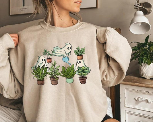 Ghost Plant Lady Sweatshirt, Just One More Plants and Ghosts Sweatshirt, Ghost Plant Shirt, Plant Lover Gift, Halloween...