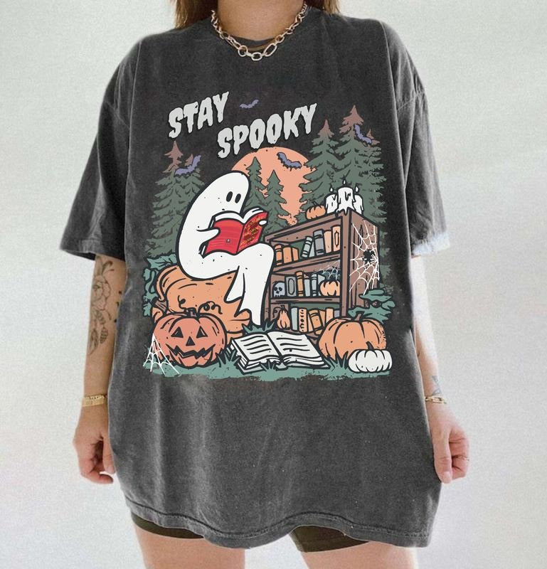 Ghost Reading Acotar T-Shirt, Halloween Ghost Reading Sweatshirt, Bookish Halloween Shirt, Spooky Season Shirt, Acotar...