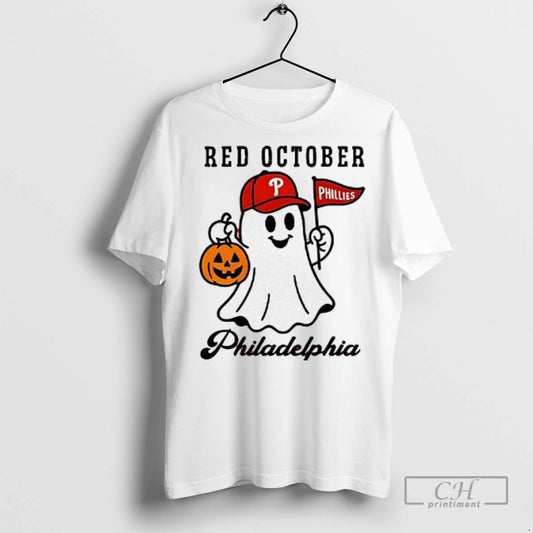 Ghost Red October Philadelphia Phillies Halloween T Shirts