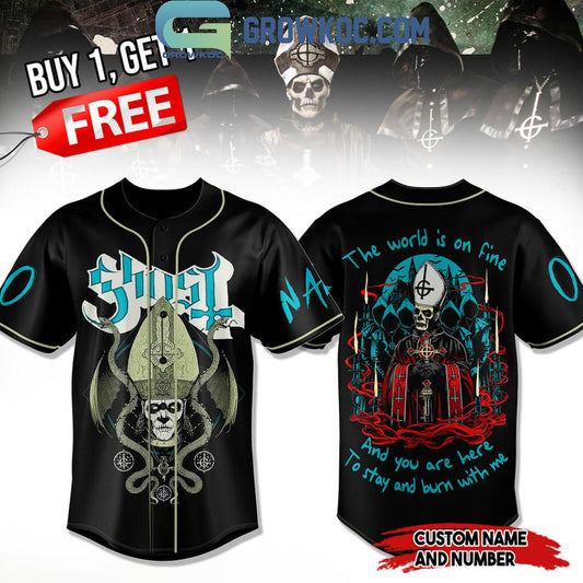 Ghost Rock Band The World Is On Fire Personalized Baseball Jersey