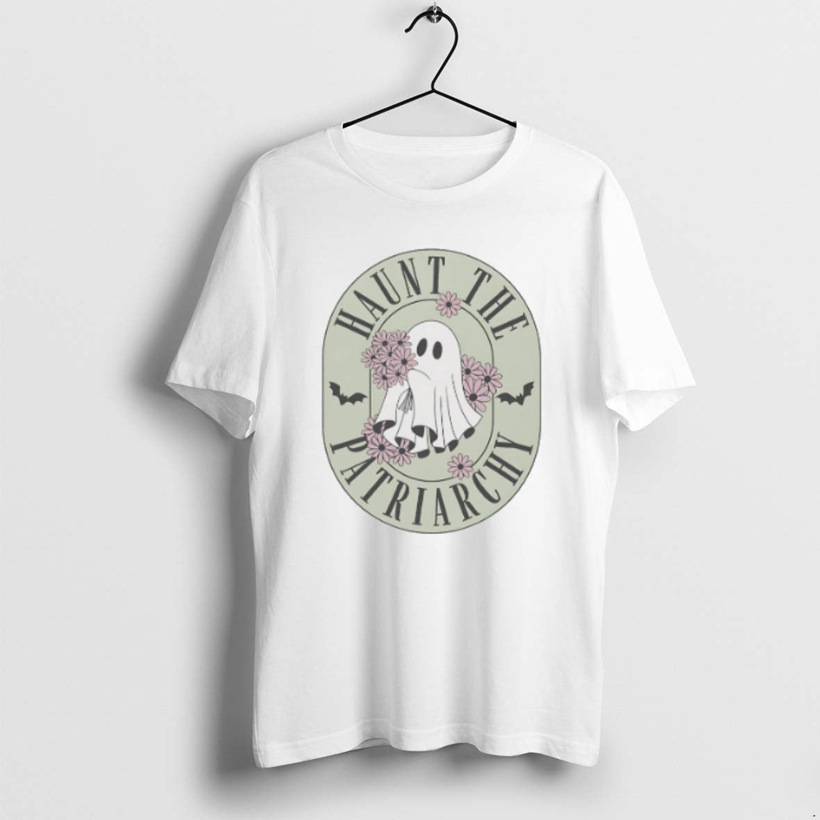 Ghost With Flowers Haunt The Patriarchy Halloween T Shirts