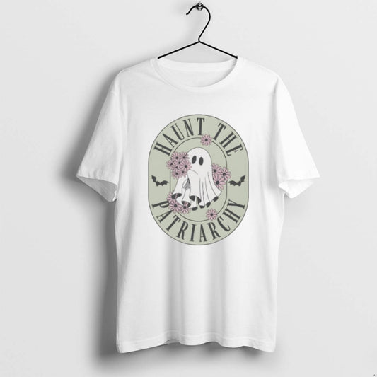 Ghost With Flowers Haunt The Patriarchy Halloween T Shirts