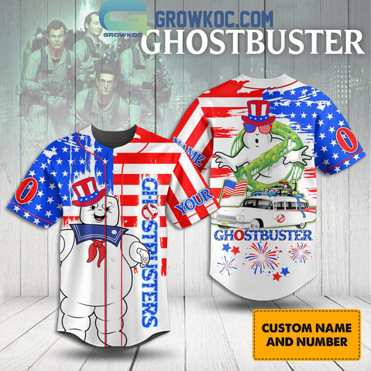 Ghostbusters American Flag Patriot Personalized Baseball Jersey