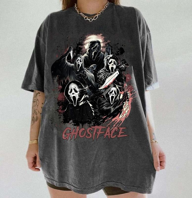 Ghostface Halloween Movie T-Shirt, Scary Movie Shirt, Halloween Horror Character Shirt, Ghostface Sweatshirt Hoodie