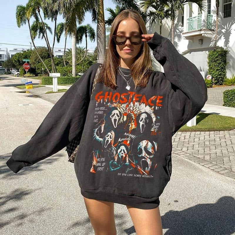Ghostface Halloween Sweatshirt, Ghostface 90s Halloween Sweater, Scary Movies Halloween Tee Shirt, Ghostface Halloween...