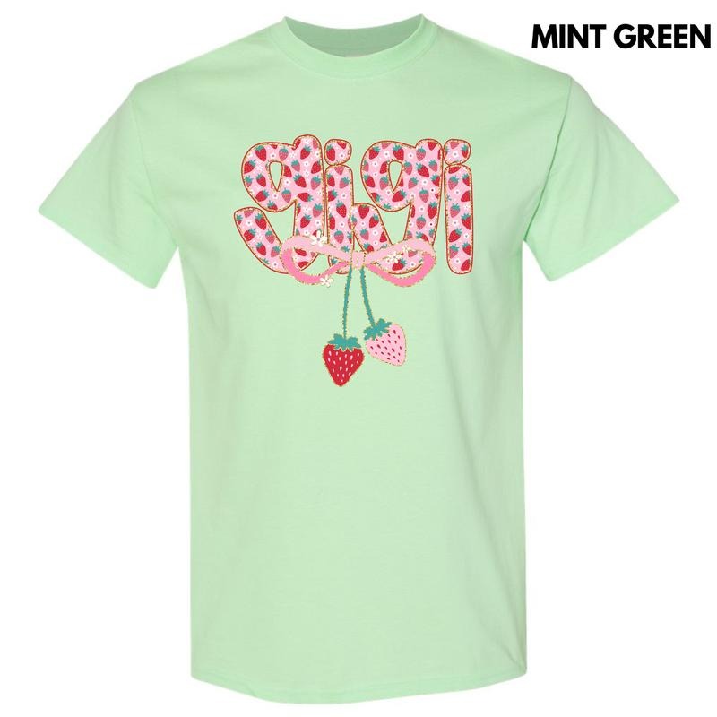 Gigi Strawberry Coquette Gildan Short Sleeve T-Shirt 'NLB' Hoodie, Sweatshirt | WearSparks.com