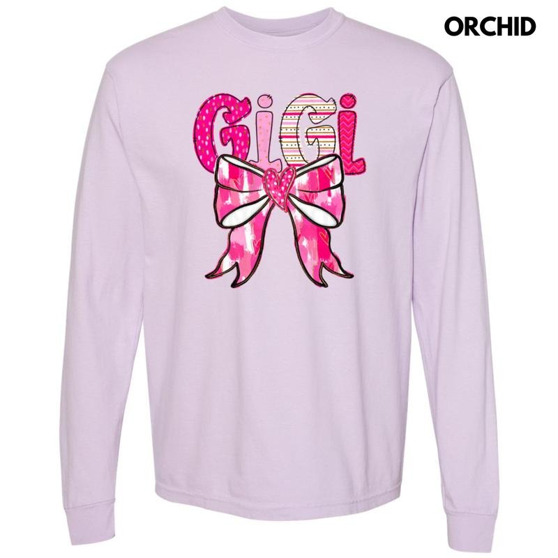 Gigi Valentine Coquette Long Sleeve Comfort Colors T-Shirt Hoodie, Sweatshirt | WearSparks.com