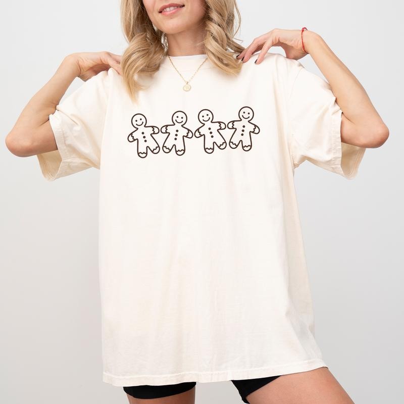 Gingerbread Comfort Colors Shirt, Gingerbread Man Graphic Tee, Christmas Season Unhinged Tees, Holiday Outfits, Christmas...