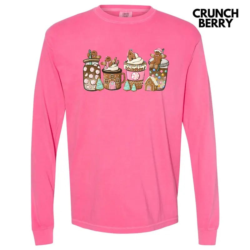 Gingerbread Lattes Long Sleeve Comfort Colors T-Shirt 'NLB' Hoodie, Sweatshirt | WearSparks.com