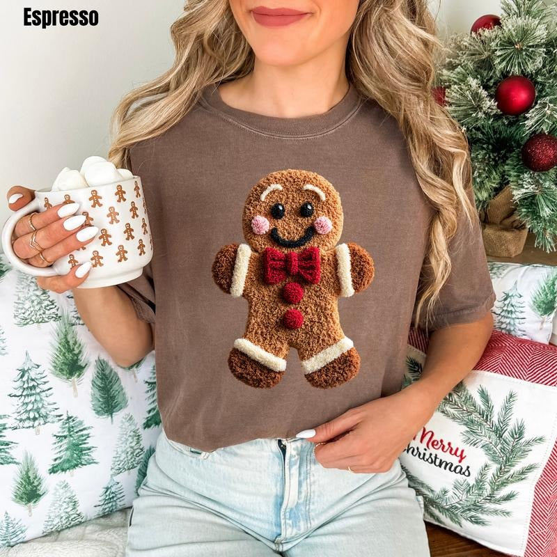 Gingerbread Man FAKE Fuzzy Comfort Colors T-Shirt 'NLB' Hoodie, Sweatshirt | WearSparks.com