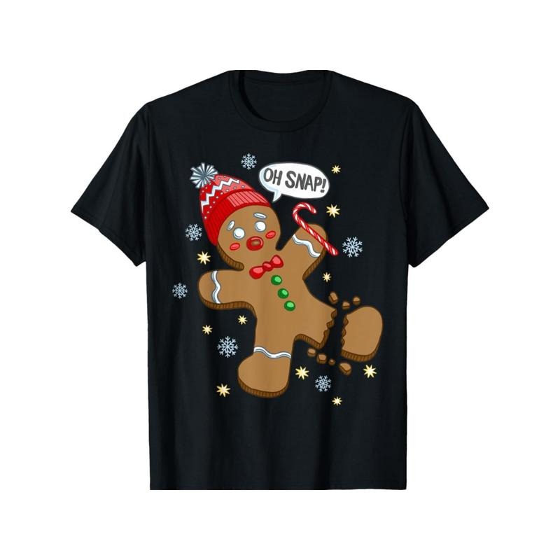 Gingerbread Man Oh Snap Christmas T-Shirt made in usa Hoodie, Sweatshirt | WearSparks.com