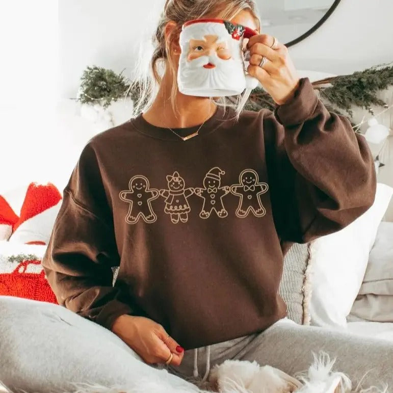 Gingerbread Sweatshirt, Christmas Gingerbread Cookies Shirt, Holiday Baking Sweater, Christmas Cookie Baking Sweatshirt,...